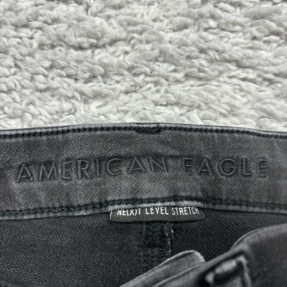 American Eagle Jeans Womens 2 Curvy Super High Rise Jegging Stretch Holes Grunge - Picture 2 of 5